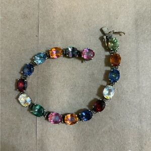 927 India Sterling Silver Multicolor Gemstone Bracelet